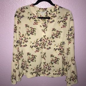 flower blouse with bell sleeves